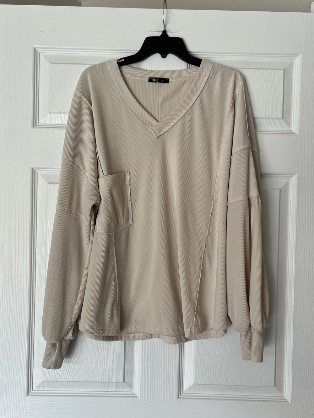 BTFBM V-Neck Long Sleeve Sweater Top